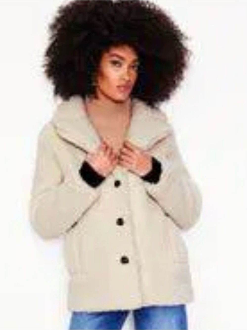 Boden Women’s Faux Fur Front Button Teddy Coat Size 4